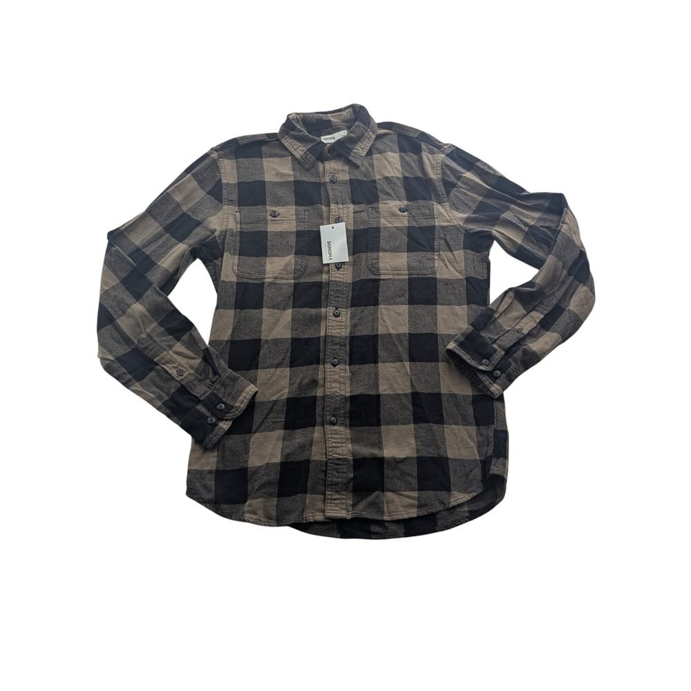 Sonoma Mens Small Supersoft Flannel Plaid Button-Up Long Sleeve Collared Shirt